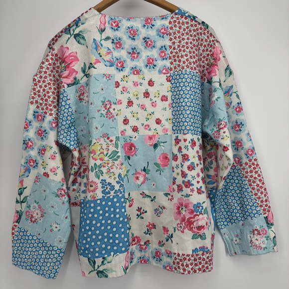 Patchwork Women Round Neck Cardigan Sweater‎ Lightweight 3/4 Sleeve Knitted - Picture 2 of 5